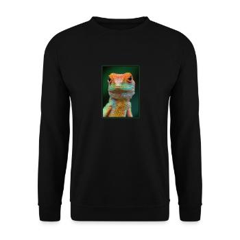 Lizards Lizard - Unisex Sweatshirt - black - Front - Alina (178cm) & Michal (187cm)