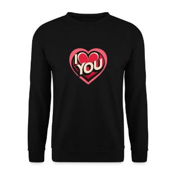 I love You - Valentine' Day - Love - Gift - Unisex Sweatshirt - black - Front - Alina (178cm) & Michal (187cm)