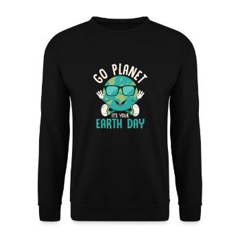 Go Planet It's Your Earth Day Environmental Planet - Unisex Sweatshirt - black - Front - Alina (178cm) & Michal (187cm)