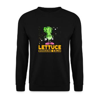 Salat Romaine Calm – Lustiger Salat - Unisex Pullover - Schwarz - Vorne - Alina (178cm) & Michal (187cm)