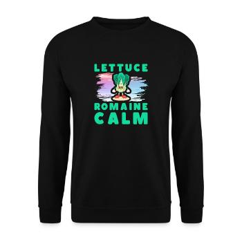 Salat Romaine Calm – Lustiger Salat - Unisex Pullover - Schwarz - Vorne - Alina (178cm) & Michal (187cm)