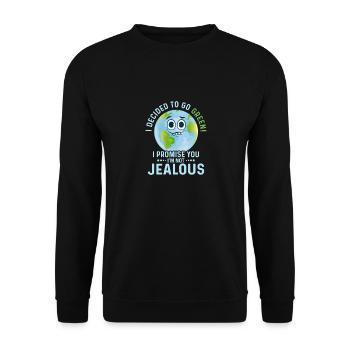 I Decided To Go Green Planet Earth Day - Unisex Sweatshirt - black - Front - Alina (178cm) & Michal (187cm)