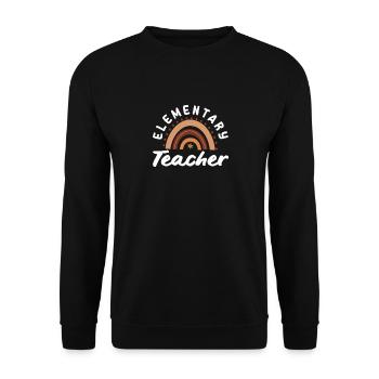 Grundschullehrerin Retro-regenbogen-design - Unisex Pullover - Schwarz - Vorne - Alina (178cm) & Michal (187cm)