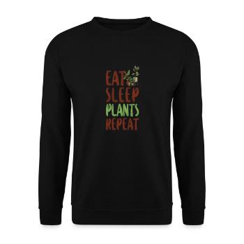 Plant Lover Gardening Eat Sleep - Unisex Sweatshirt - black - Front - Alina (178cm) & Michal (187cm)