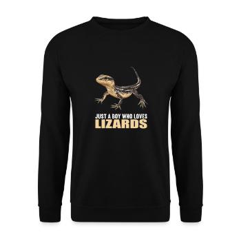 Eidechsen Eidechse - Unisex Pullover - Schwarz - Vorne - Alina (178cm) & Michal (187cm)