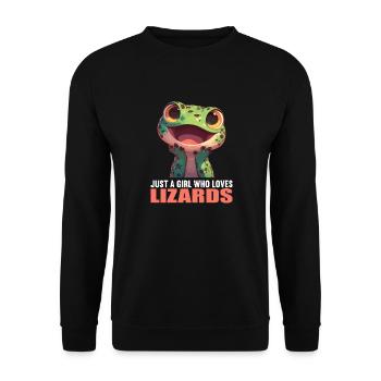 Lizards Lizard - Unisex Sweatshirt - black - Front - Alina (178cm) & Michal (187cm)