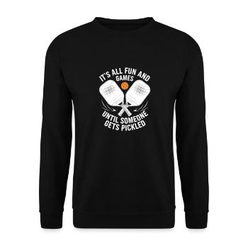 Pickleball Player Paddleball Game Fun Gift - Unisex Sweatshirt - black - Front - Alina (178cm) & Michal (187cm)