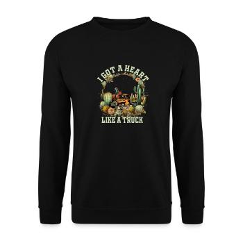 J’ai un cœur comme un camion - Sweat-shirt Unisexe - noir - Devant - Alina (178cm) & Michal (187cm)