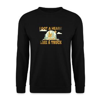 J’ai un cœur comme un camion - Sweat-shirt Unisexe - noir - Devant - Alina (178cm) & Michal (187cm)