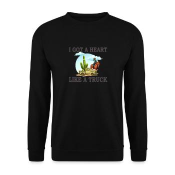 I Got A Heart Like A Truck - Unisex Sweatshirt - black - Front - Alina (178cm) & Michal (187cm)