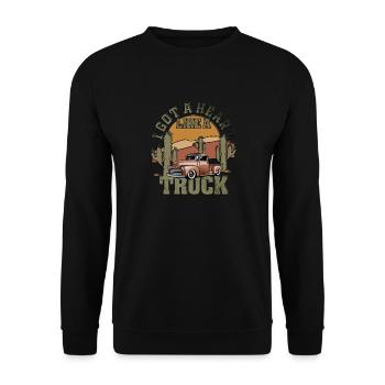 J’ai un cœur comme un camion - Sweat-shirt Unisexe - noir - Devant - Alina (178cm) & Michal (187cm)