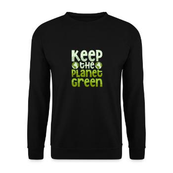 Keep The Planet Green Earth Day Planet - Unisex Sweatshirt - black - Front - Alina (178cm) & Michal (187cm)