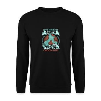 Let's Root For Earth Planet Earth Day - Unisex Pullover - Schwarz - Vorne - Alina (178cm) & Michal (187cm)