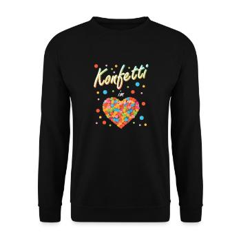 confettis carnaval carnaval design amusant - Sweat-shirt Unisexe - noir - Devant - Alina (178cm) & Michal (187cm)