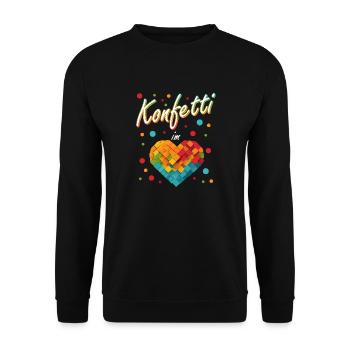 confettis carnaval carnaval design amusant - Sweat-shirt Unisexe - noir - Devant - Alina (178cm) & Michal (187cm)