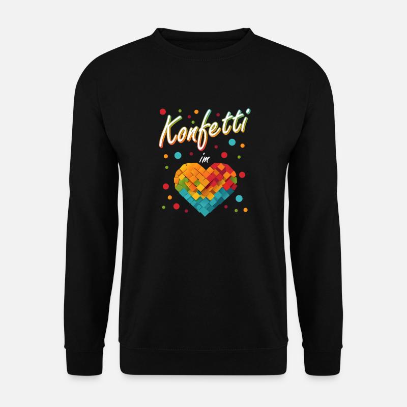 Konfetti Fasching Karneval Spaß Design - Unisex Pullover - Schwarz