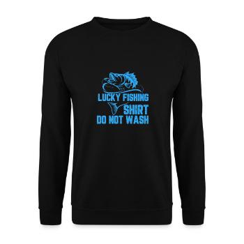 Lucky Fishing Shirt - Unisex Sweatshirt - black - Front - Alina (178cm) & Michal (187cm)