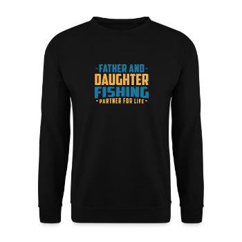 Father And Daughter Fishing - Unisex Sweatshirt - black - Front - Alina (178cm) & Michal (187cm)