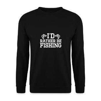 I'd Rather Be Fishing - Unisex Sweatshirt - black - Front - Alina (178cm) & Michal (187cm)