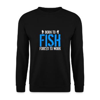 Born To Fish - Unisex Sweatshirt - black - Front - Alina (178cm) & Michal (187cm)