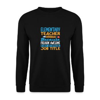 Grundschullehrer, Weil Er Verdammt Gut Ist - Unisex Pullover - Schwarz - Vorne - Alina (178cm) & Michal (187cm)