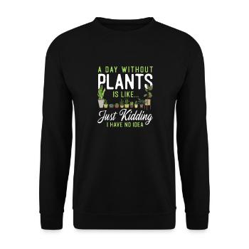 Plant Lover Gardening A Day - Unisex Sweatshirt - black - Front - Alina (178cm) & Michal (187cm)