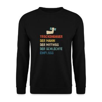 Trockenbau Trockenbauer Trockenbaumonteur Geschenk - Unisex Pullover - Schwarz - Vorne - Alina (178cm) & Michal (187cm)