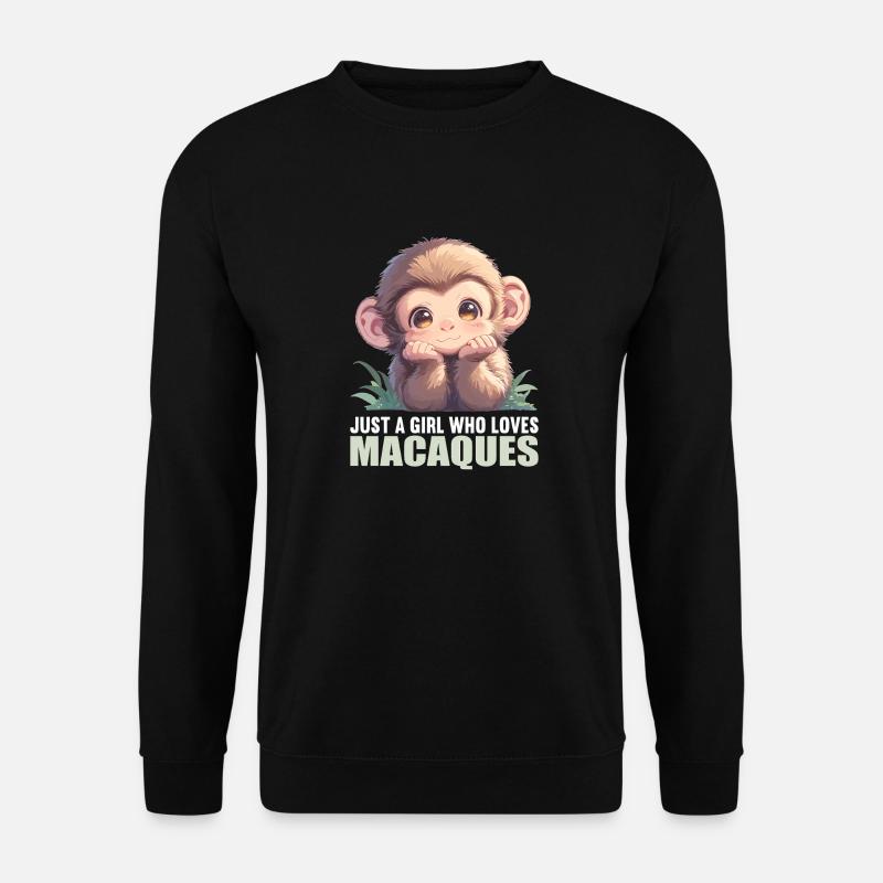 Makaken Makake - Unisex Pullover - Schwarz