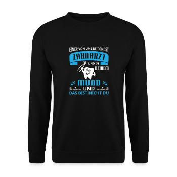 Zahnarzt Zahnhygieniker Zahnarztpraxis stomatologe - Unisex Pullover - Schwarz - Vorne - Alina (178cm) & Michal (187cm)