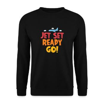 Jet Set Ready Go Avion Mode vacances - Sweat-shirt Unisexe - noir - Devant - Alina (178cm) & Michal (187cm)