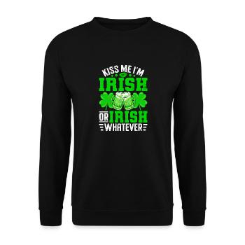 Embrasse-moi, je suis irlandais ou irlandais peu importe - Sweat-shirt Unisexe - noir - Devant - Alina (178cm) & Michal (187cm)
