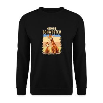 GIRAFES PSSSST JE VAIS ÊTRE GRANDE SŒUR - Sweat-shirt Unisexe - noir - Devant - Alina (178cm) & Michal (187cm)