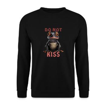 GRENOUILLE NE S’EMBRASSE PAS - Sweat-shirt Unisexe - noir - Devant - Alina (178cm) & Michal (187cm)