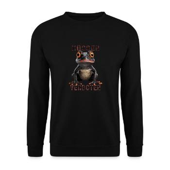 FROSCH KÜSSEN VERBOTEN - Unisex Pullover - Schwarz - Vorne - Alina (178cm) & Michal (187cm)
