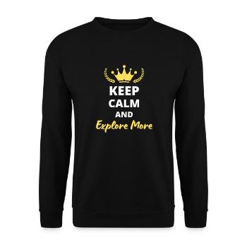 Keep Calm and Explore More - Sweat-shirt Unisexe - noir - Devant - Alina (178cm) & Michal (187cm)