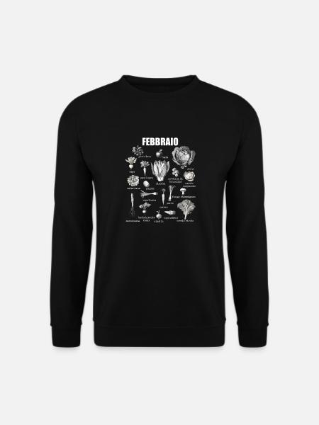 Collage of seasonal fruit and vegetables of February - Unisex Sweatshirt - black