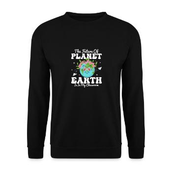 The Future Of Planet Earth Earth Day Teacher - Unisex Pullover - Schwarz - Vorne - Alina (178cm) & Michal (187cm)