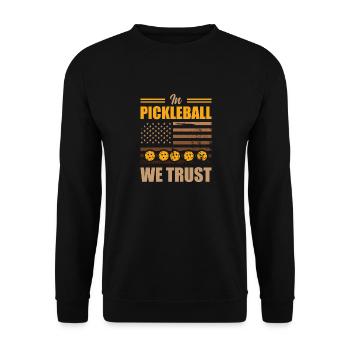Pickleball USA Flag Paddleball Sportsman Team - Unisex Sweatshirt - black - Front - Alina (178cm) & Michal (187cm)