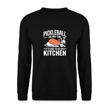 Joueur de pickleball Paddleball Cuisine Dinkball - Sweat-shirt Unisexe - noir - Devant - Alina (178cm) & Michal (187cm)