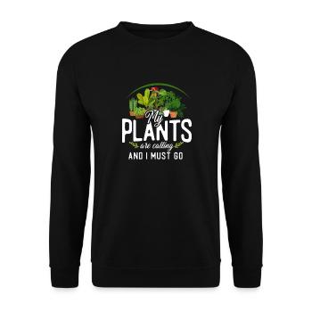 Plant Lover Gardening My Plants - Unisex Pullover - Schwarz - Vorne - Alina (178cm) & Michal (187cm)