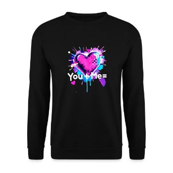 Toi + Moi = cœur Tu Plus Moi égale Amour - Sweat-shirt Unisexe - noir - Devant - Alina (178cm) & Michal (187cm)