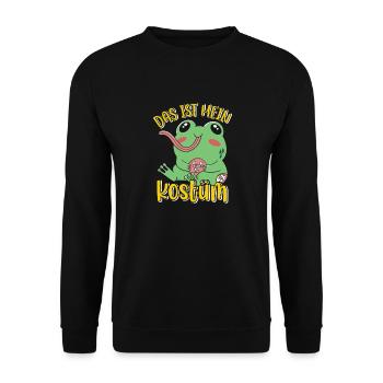 Karneval Party Frösche DAS IST MEIN FROSCHKOSTÜM - Unisex Pullover - Schwarz - Vorne - Alina (178cm) & Michal (187cm)
