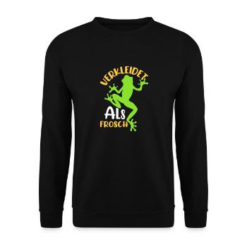 Faschingsparty VERKLEIDET ALS FROSCH Lustiges - Unisex Pullover - Schwarz - Vorne - Alina (178cm) & Michal (187cm)