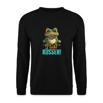 Faschingskostüm Frösche NICHT KÜSSEN Lustiges - Unisex Pullover - Schwarz - Vorne - Alina (178cm) & Michal (187cm)