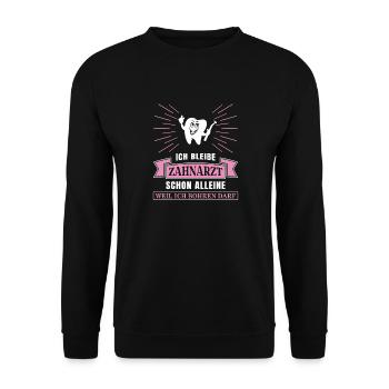 Zahnarzt Zahnhygieniker Zahnarztpraxis stomatologe - Unisex Pullover - Schwarz - Vorne - Alina (178cm) & Michal (187cm)