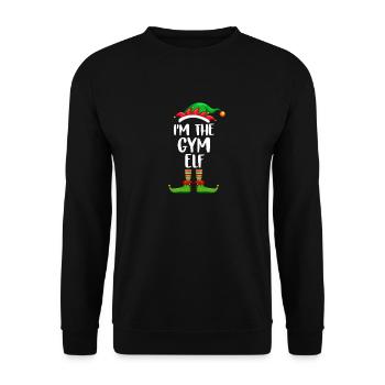I'm The Gym Elf Shirt Matching Family Christmas - Unisex Sweatshirt - black - Front - Alina (178cm) & Michal (187cm)