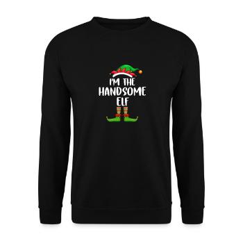 Je suis le beau elfe chemise assortie famille - Sweat-shirt Unisexe - noir - Devant - Alina (178cm) & Michal (187cm)