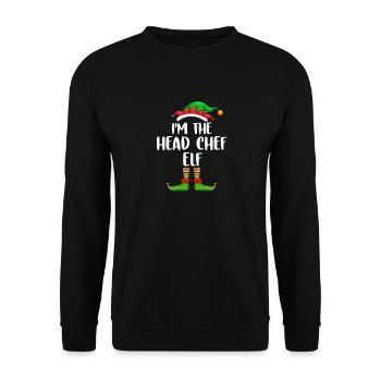 I'm The Head Chef Elf Shirt Matching Family - Unisex Sweatshirt - black - Front - Alina (178cm) & Michal (187cm)