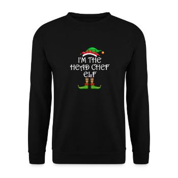 I'm The Head Chef Elf Shirt Matching Family - Unisex Sweatshirt - black - Front - Alina (178cm) & Michal (187cm)