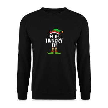 Je suis l’elfe affamé chemise assortie Noël en famille - Sweat-shirt Unisexe - noir - Devant - Alina (178cm) & Michal (187cm)